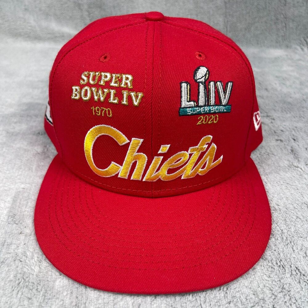 Kansas City Chiefs Super Bowl Hat New Era 9Fifty Red Retro Script Snapback